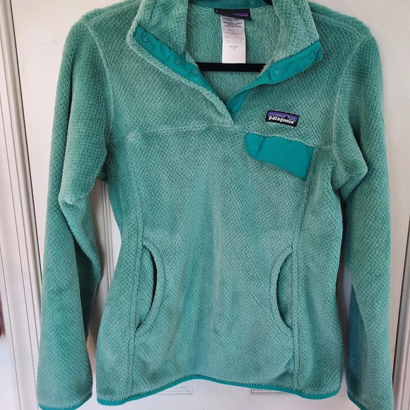 Patagonia Re-Tool Snap-T Fleece Pullover Women's Aqua Stone/Berly Green X-Dye XS - Picture 3 of 9